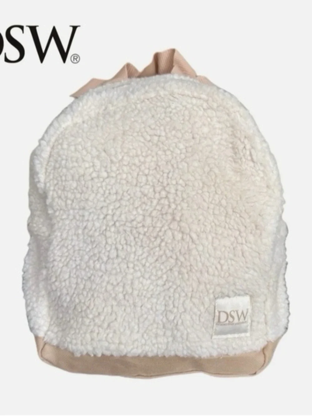 DSW Cream Sherpa Backpack - Cozy Women's Bag small